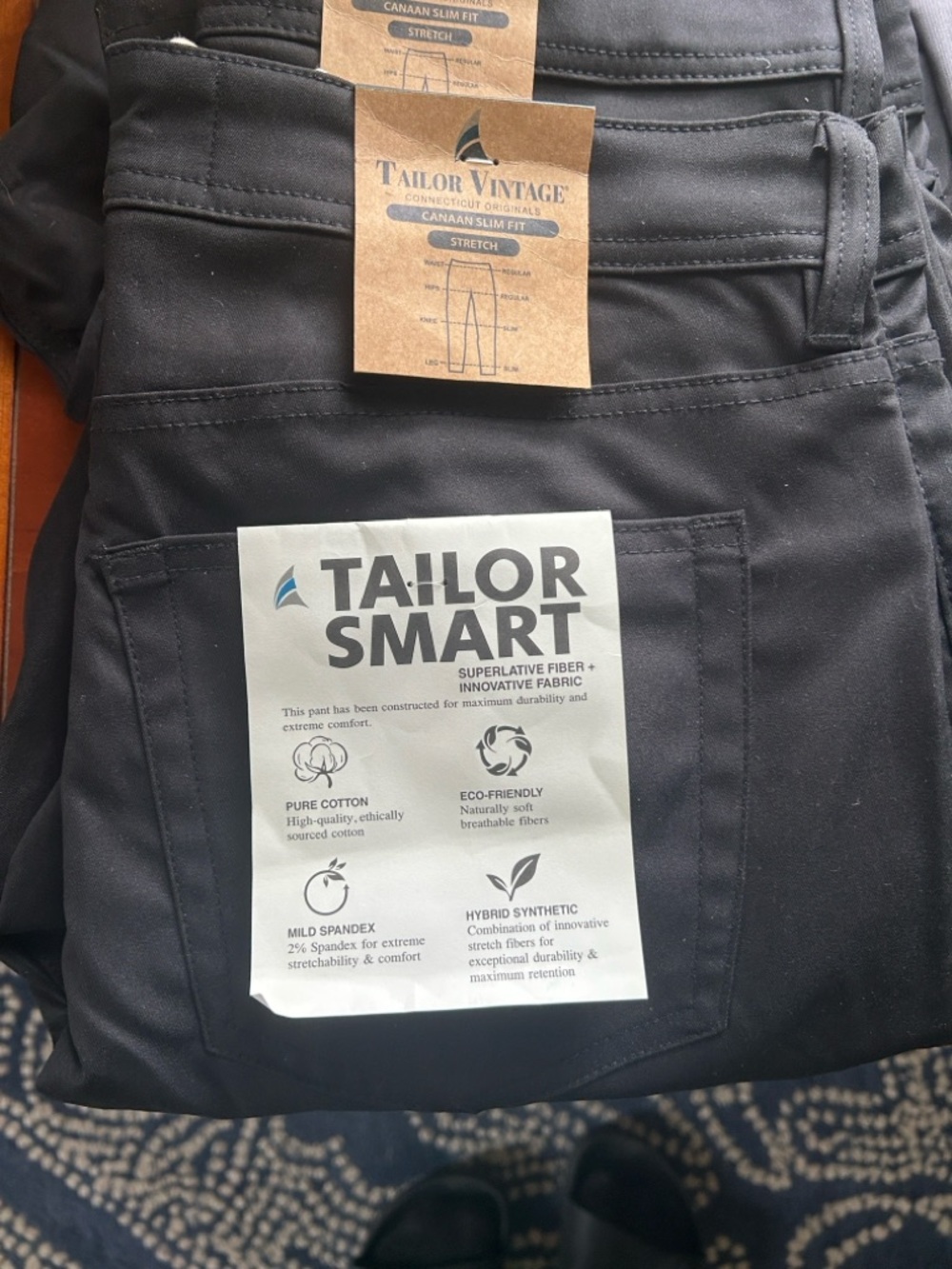 Tailor Vintage Black Slim Stretch Pants